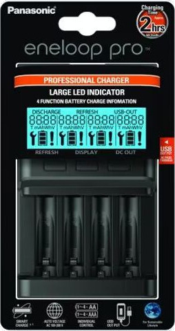 Panasonic Eneloop BQ-CC65E Batterilader for AA/AAA - 4 vevplugger 1A USB Panasonic Eneloop BQ-CC65E Batterilader for AA/AAA - 4 vevplugger 1A USB