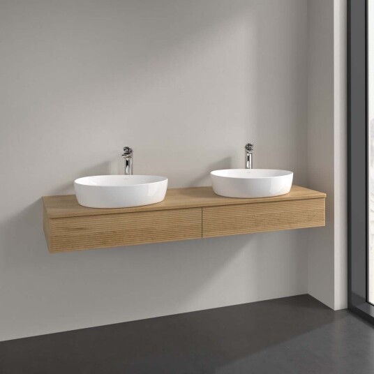 Villeroy & Boch  Antao Servantskap med 2 skuffer 160x50x19 cm m/lys Eik