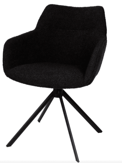 Trend Collection Johnson roterende spisestol boucle svart