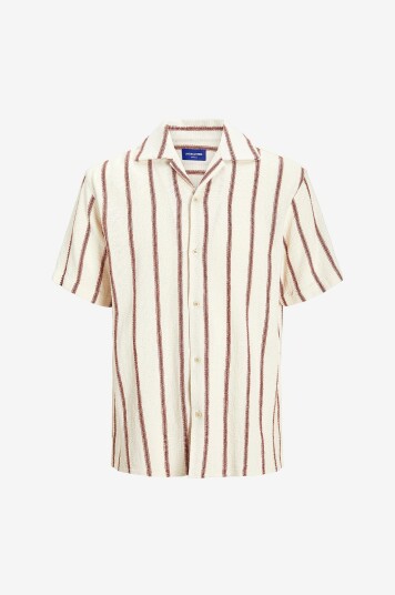 Jack & Jones Junior Skjorte jorCoba Stripe Resort Shirt SS Jnr Brun