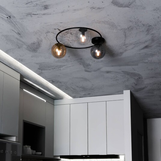 Euluna Taklampe Ascella 3 lyskilder svart/fargerik