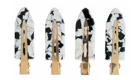 4-Set Of Make Up Clips, Tortoise & Black And White Black and WHite 4-Set Of Make Up Clips, Tortoise & Black And White Black and WHite