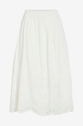 Vila Skjørt viMette HW Midi Skirt Hvit