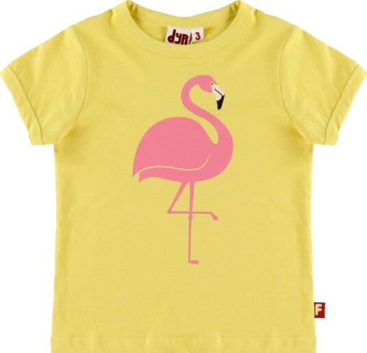 DYR Cph T skjorte Dyrehud Falmet Yellow Flamingo DYR 6 år 116 T skjorte Gul