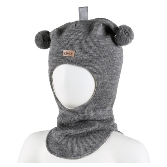 Kivat   Balaclava i Ull Dusker Logo Grå Melert   1 1 2 år