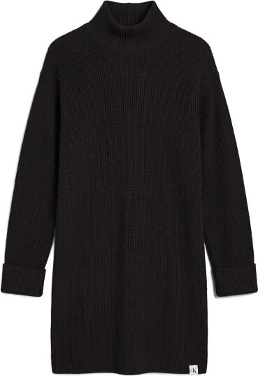 Calvin Klein Jeans Cotton Rib Dress Black S Calvin Klein Jeans Cotton Rib Dress Black S