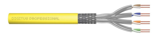 Digitus Professional - Bulkkabel - 500 M - 8 Mm - S/Ftp Pimf - Simplex - Cat 7A - Ieee 802.5/Ieee 802.3 - Halogenfri Stigtap Solid - Svovlgul Ral 1016