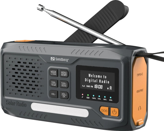 Sandberg Survivor DAB-radio All-in-1 med Powerbank 4500mAh og Bluetooth - Svart Sandberg Survivor DAB-radio All-in-1 med Powerbank 4500mAh og Bluetooth - Svart