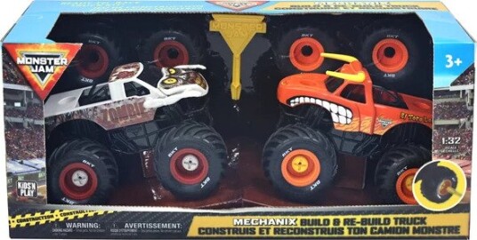 Monster Jam Mechanix 1:32 Build N Re-Build 2 Pk Et Monster Jam Mechanix 1:32 Build N Re-Build 2 Pk Et