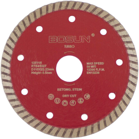 BOSUN DIAMANTBLAD TURBO 115/22.2 MM RØD