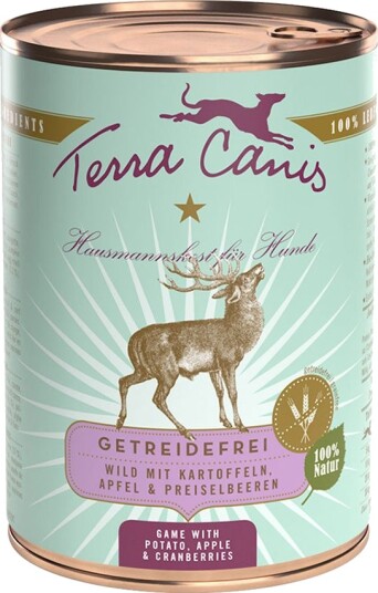 Terra Canis Våtfôr Kornfritt Vilt Med Potet Epler Og Tyttebær 6 X 400 G