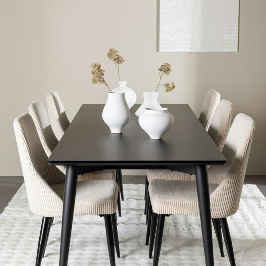 Spisegruppe Venture Home Ellis 230 med 6 stk Leone Stoler