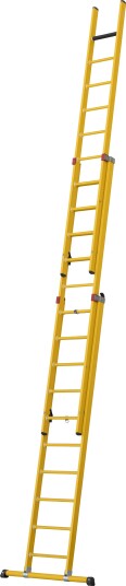 W.steps WFG-T6 Forlengelsesstige glassfiber, 3-delt 10+10+10 trinn, Stiger & stillaser