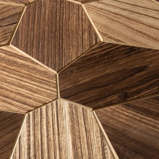 Veggpanel Emotionwood Hexagon Abachi Yakisugi