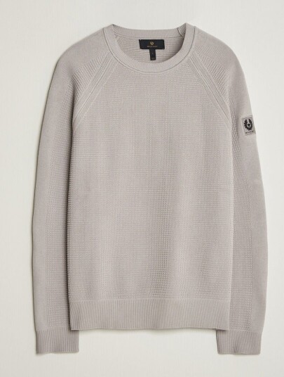 Belstaff Bradwell Cotton Knitted Crew Neck Concrete