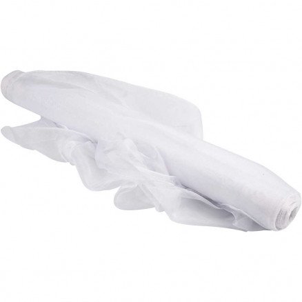 Diverse Organzastoff B: 50 cm 10 m hvit
