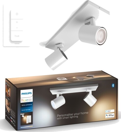 Philips Hue Runner White Ambiance 2 spot 800 lm Vit Philips Hue Runner White Ambiance 2 spot 800 lm Vit