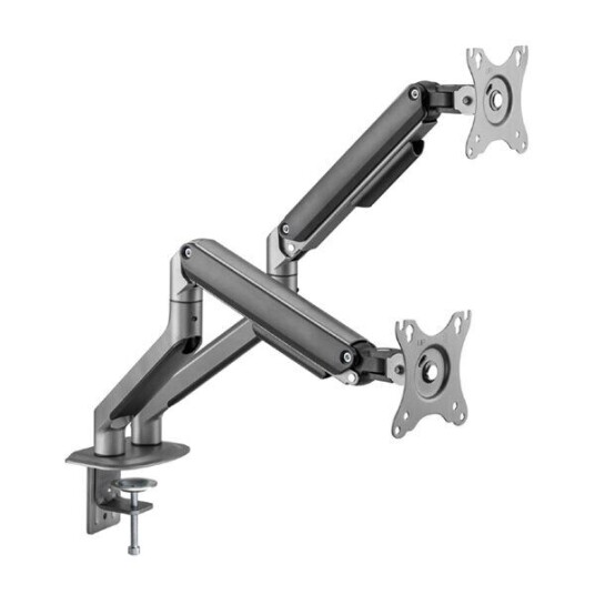 Gembird MA-DA2-05 mounting kit - adjustable arm - for 2 flat panels - space grey Gembird MA-DA2-05 mounting kit - adjustable arm - for 2 flat panels - space grey