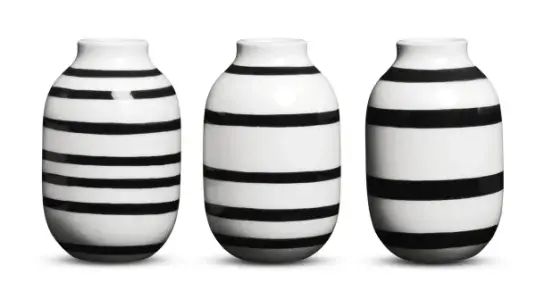 Omaggio vase miniatyr 3-pakk Svart H 8 cm