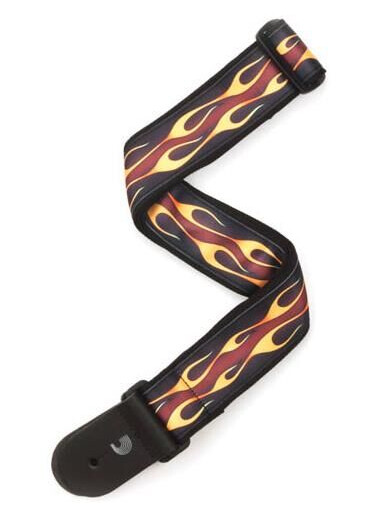Waves Planet Waves 50f09 Gitarreim Dark Side 50 Mm Woven-Hot Rod Flame Rød