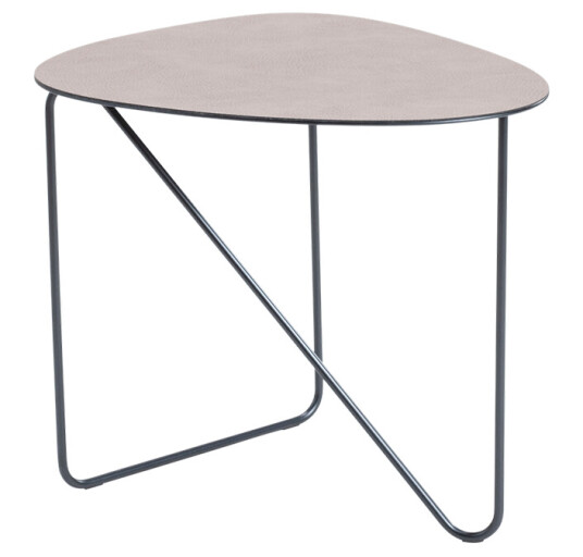 Lind DNA Curve sofabord skinn, warm grey, bull, M