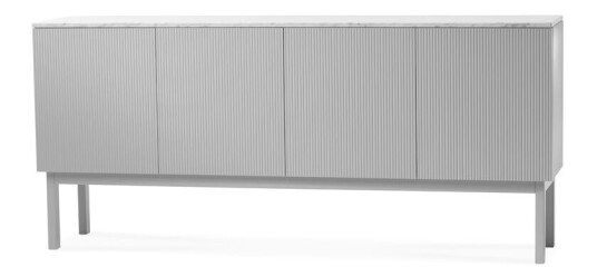 A2 Beam sideboard Lysegr?, lysegr?tt stativ, topplate i carrara marmor