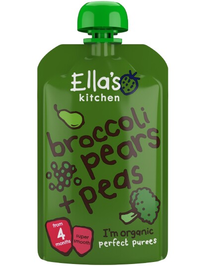 Ellas Kitchen S1 Brokkoli, Pære & Erter 4 Mnd+ 120gram Ellas Kitchen S1 Brokkoli, Pære & Erter 4 Mnd+ 120gram
