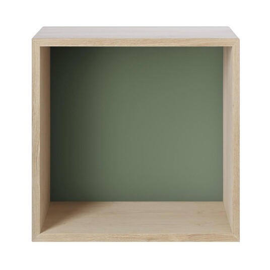 Muuto Mini stacked 2.0 hyller, medium eik, gr?nn Muuto Mini stacked 2.0 hyller, medium eik, gr?nn