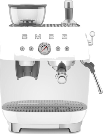 Smeg EGF03 Manuell Espressomaskin med Kaffekvern - Hvit