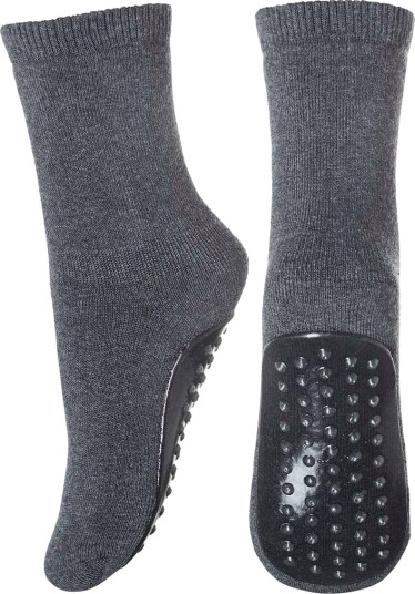 MP Bomull Sokker Med Anti Skli Dark Grey Melange