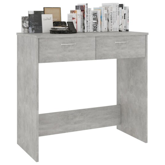 vidaXL Skrivebord betonggrå 80x40x75 cm sponplate