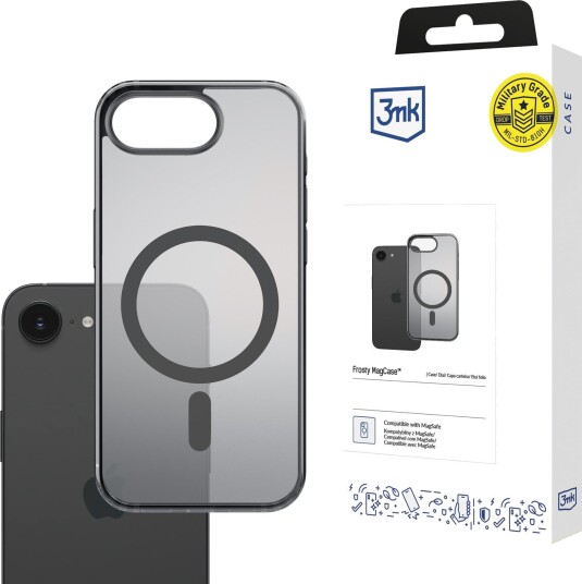 3mk Frosty MagCase Deksel for iPhone 16e   Svart