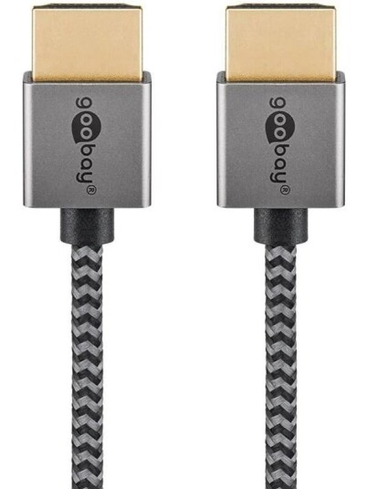 Pro HDMI 2.0 sleeved - Skjermkabel - 2m - Gr Pro HDMI 2.0 sleeved - Skjermkabel - 2m - Gr