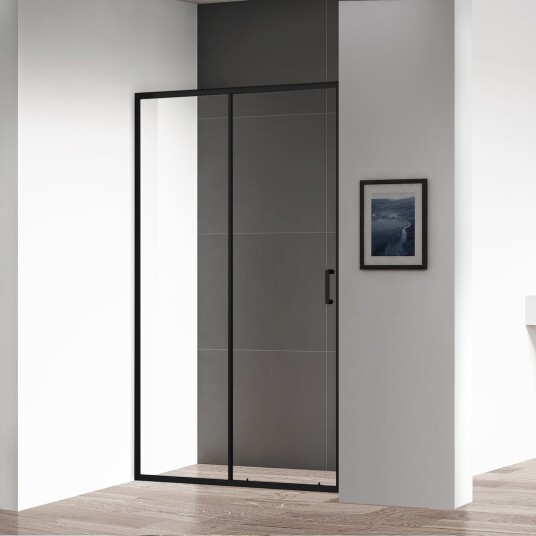 CELESTE FASTO SKYVEDØR 118-121 CM M/ SIKKERHETSFOLIE, SORT