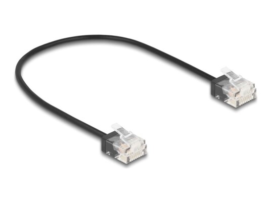 Delock Koblingskabel Rj-45 Hann Short Til Rj-45 Hann Short 30 Cm 2.6 Mm Utp Cat 6 Formstøpt Ultra-Slim Svart