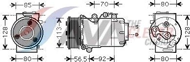 AC-kompressor AVA COOLING SYSTEMS FDAK497 AC-kompressor AVA COOLING SYSTEMS FDAK497