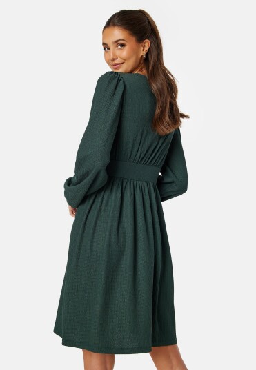 BUBBLEROOM Structure Button Short Dress Dark green M