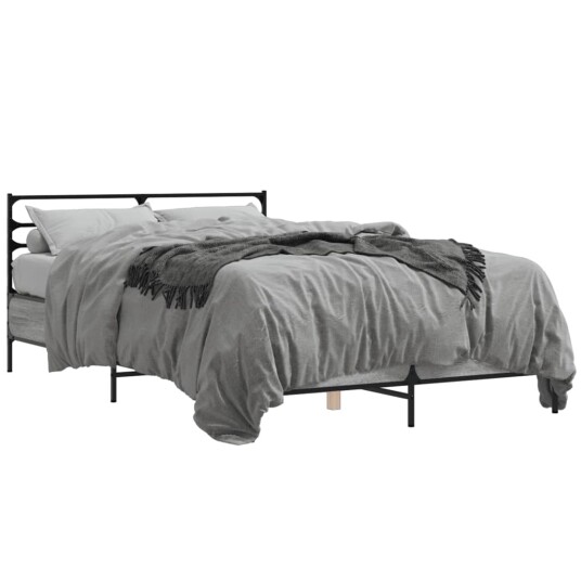  Sengeramme grå sonoma 120x200 cm konstruert tre og metall 8721102613364