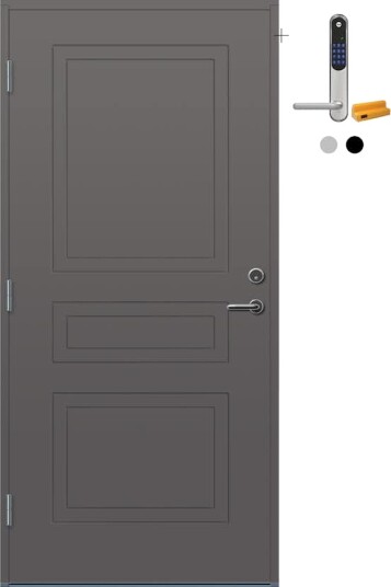 Ytterdør Bygg1 Arna med Yale Doorman Classic Home