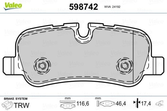 Bremseklosser VALEO 598742