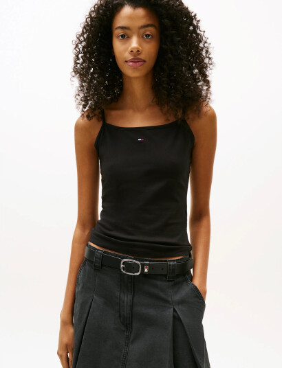 Tommy Jeans Tjw Essential Strap Top Ext Black L
