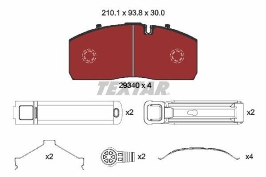 Bremseklosser TEXTAR 2934001 Bremseklosser TEXTAR 2934001