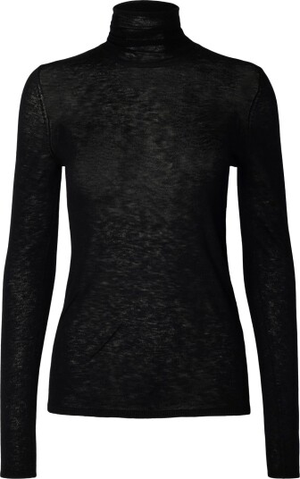 Selected Slwvendy Wool Ls Knit Roll Neck Noos   Black   XXL