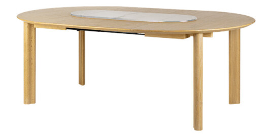 Umage Comfort Circle Smooth Spisebord med Forlengelse Eik/ Hvit/stål Umage Comfort Circle Smooth Spisebord med Forlengelse Eik/ Hvit/stål