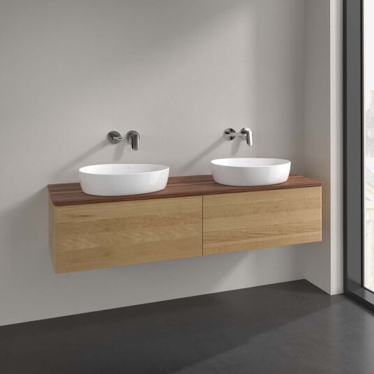 Villeroy & Boch Antao Servantskap med 2 skuffer 160x50x36 cm u/lys Eik/Valnøtt Villeroy & Boch Antao Servantskap med 2 skuffer 160x50x36 cm u/lys Eik/Valnøtt