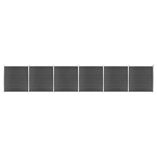 vidaXL Gjerdepanelsett WPC 1045x186 cm svart vidaXL Gjerdepanelsett WPC 1045x186 cm svart