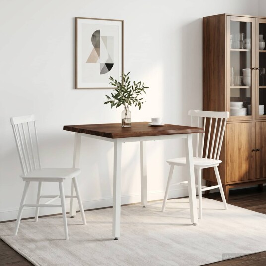 vidaXL 90 x 90 x 75 cm Solid akasietre Mørk Brun og Hvit Torget