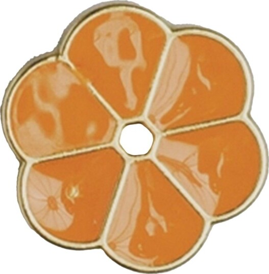 Villy Jensen Knapp med Blomst 12,5 mm Oransje 18785-20-0002