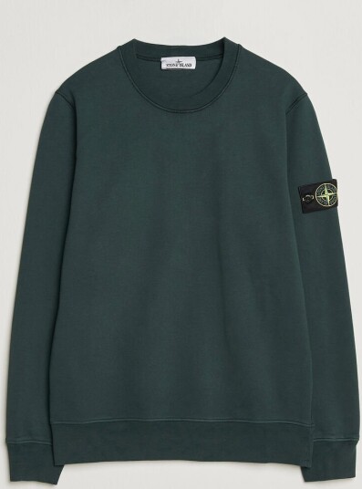 Stone Island Garment Dyed Fleece Sweatshirt Dark Green