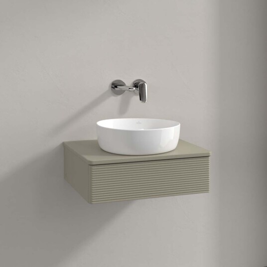 Villeroy & Boch Antao Servantskap med 1 skuff 60x50x19 cm m/lys Steingrå Matt